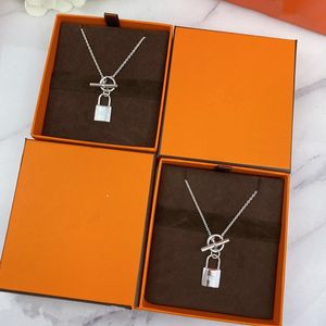 Necklaces woman Designer Pendant Necklaces for women Luxury necklaces H sterling silver lock ot solid necklace full silver choker jewelry