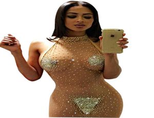 Mulheres vestem malha sexy malha beading bodycon bodycon mangas moda party club