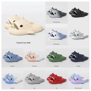 designer woman sandal Summer Shark Slippers Men Couples Indoor Outdoor Shark Slides Thick Soled Shoes Sandals black white Gradient Flip Flops