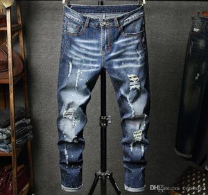 MEN039S 2021 Jeans de designer de luxo rasgou o clássico jeans clássico de jeans rock Renaissance Men039s Skinny Jeans de Designe3961803