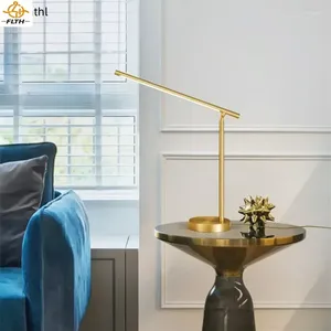 Table Lamps AIGESI Gold Brass Lamp Contemporary Creative Decor LED 3 Colors Desk Lighting For Home Bed Room