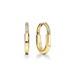 Designer helt ny modellörhängen kvinnlig personlighet U-formad pedikel diamant inlagd låsserie avancerad 29T0