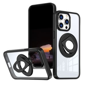 Casos de telefone de novo design capa de acrílico com 360 Rotate Stand para iPhone 15 Pro Max 14 13 12 11 Xr Samsung Glalaxy S24 Ultra S23 Fe S22 S21 Suporte a cargo sem fio