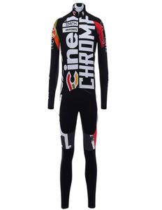 Cinelli Långärmad termisk fleece Blackred Cyclilng Jackor Suits Bike Race Clothing Classic Winter Jacket Cycle Kits X05035460461