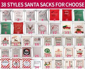 Рождественские подарочные пакеты Большие органические тяжелые мешки с полотна в Санта -мешок с мешками для оленей Санта -Клаус мешка для детей 3026065