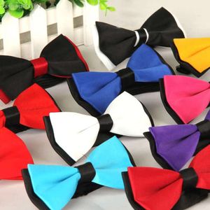 روابط ألوان صلبة بدلات العمل TIE BOW BOWTIE لحفل الزفاف العريس العريس الهدية الأحمر الأسود الأزرق الأزرق CF13