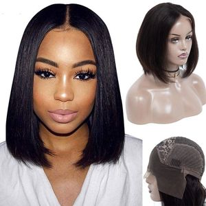 Peruvian 100 ٪ Human Hair 613# Blonde Lace Front Wigs Bob Silky مستقيم اللون الطبيعي 10-16 بوصة مستقيمة الشعر البكر