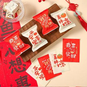 Geschenkverpackung 100pcs 7x10 cm Chinesisches Jahr Schneeflocken knuspriger Verpackung Backkeks -Maschinenversiegelung Süßigkeitenbeutel