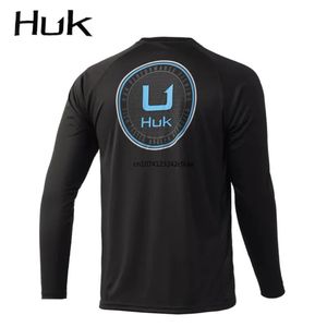 HUK釣り服メンズベンテッド長袖UV保護スウェットシャツ通気性トップアウトドア釣りシャツCAMISA 240517