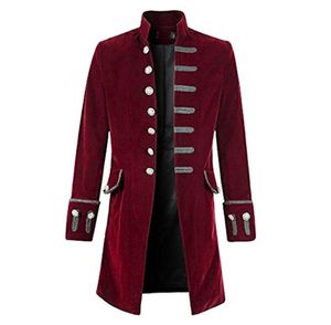 2018 Retro Steampunk Men Coat coate gothic Collaio lungo Giacca di moda Trench Male Outwear Vintage Outwear Patry Costume5579364