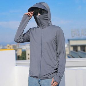 Summer UPF 50 UV Sun Protection Coats Men Thin Soft Breathable Quick Drying Jacket Outdoor Fishing Hoodies Outwear 240523