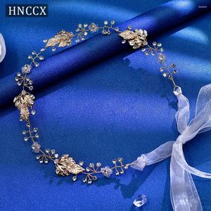 Headpieces HNCCX Bridal Hair Vine Bride Headband Gold Color Woman Wedding Rhinestone Accessories Ornaments For Party CP122