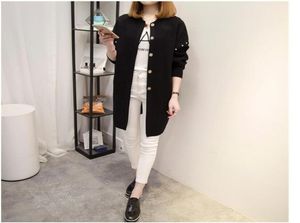 2017 autumn and winter new fashion sweater Dingzhu Liuqian cardigan in the long section of loose thin sweater coat fashion flare8778985