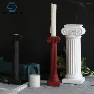 Candle Holders Strongwell Greek European-style Statue Roman Column Holder Creative Home Decoration Room Furnishings