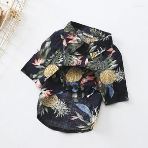 Camisas de vestuário de cachorro Candidato de algodão Colete de praia de manga curta Roupas de animais de estimação Top camiseta floral tops havaianos