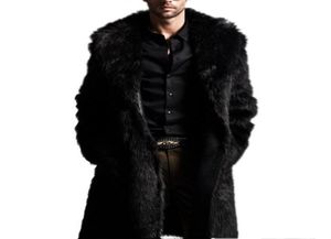 Homens inteiros de inverno casacos faux pêlo comprido casacos de casaco de manga longa colar de colar de manga longa Men long Outwear Coat6279714