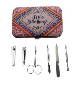 Whole 6PcsSet Professional French Women Girl Travel Home Nail Care Pedicure Gift Tool Product Manicure Set Kit4424661