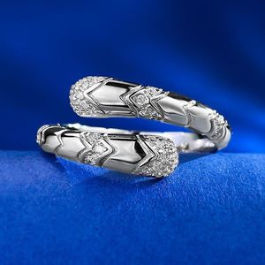 Attraverso anello di diamanti Moissanite 100% Real 925 Sterling Silver Party Wedding Cand Rings for Women Bridal Engagement Gioielli Regalo VFLQQ VFLQQ