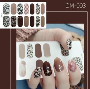 Nyaste 3D Leopard Nail Sticker Decals Diy Creative Fake Nail Wraps Tips Nail Manicure Art Patch Full Cover Nail Polish Stickers