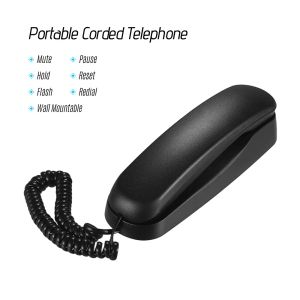 Mini Masaüstü Kablolu Sabit Hat Telefon Sabit Telefon Duvarı Montaj Mahzur Mute/ Duraklat/ Bekletme/ Sıfırlama/ Flash/ Sergül Fonksiyonları