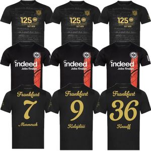 2024 2025 Eintracht Frankfurt 125 års jubileumssats DFB Pokal Final Kit Soccer Jerseys 24 25 Rode Ache Comfort Football Shirt Uniform 125th Black Gold