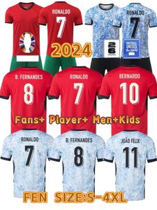 2024 Portugal Football Jersey Ruben Ronaldo Portugal 24/25 European Championship Portugal Home and Away Football Shirt Mens and Womens Childrens Set Size M-4XL