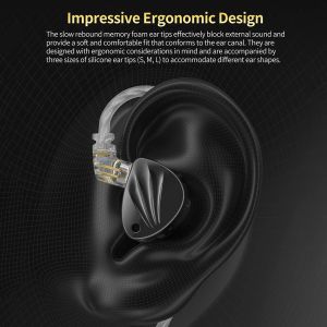 KZ Krila 10 mm Hifi Earphone 1DD 1BA Wired Kopfhörer High-End in Ohrhörern Lärmstündungsspeicherschaum Eartips TWS Headset