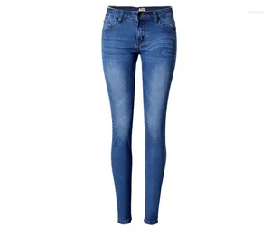 Jeans femminile a bassa elasticità della vita a bassa elasticità magra classica classica vintage sbiancata plus size push up jean women fashion blu a matita pantaloni