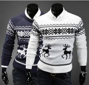 البند الكامل للأزياء الحديثة Men039S Pullover Little Fawn Sweater Men Slim Slimly Christmas Viceats Outerwear7802882