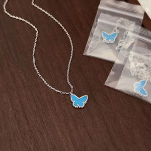 S925 silver Charm stud earring pedant necklace with blue turquoise stone bracelet for women wedding jewelry gift have box Stamp q11