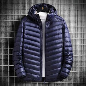 Herrarna ner parkas högkvalitativa herr mode trender i Sydkorea affärs fritid elegant enkel elit arbetskläder kort ärm lättvikt huva topp q240525