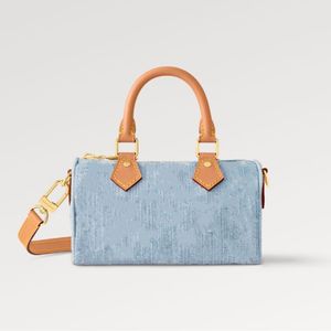 Explosion Heiße Frauen Nano -Geschwindigkeit y M11212 Sky Blue Denim Reißverschluss sommerliche Iteration Stonewashed Mode Vintage Look zwei Griffe verstellbarer Schultergurt