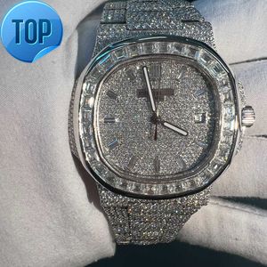 Luksusowa biżuteria hip -hopowa 925 Silver Glash Diamond Vvs Moissanite zegarki dla mężczyzn kobiety