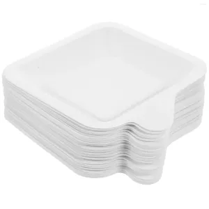 Einweg -Geschirr 100 -PC -Plattenplatten kompostierbarer Papier quadratischer Dessert 100pcs Dish Party