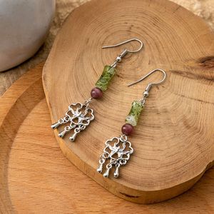 ancient beaded New long tassel Chinese style hollowed out flower bamboo knot earrings qipao accessories earrings