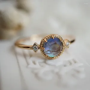 Cluster Rings Lamoon Luxury Women Accessories Natural Gemston Topaz Abalone Shell 925 Sterling Silver Gold Plated Fine Jewelry RI226