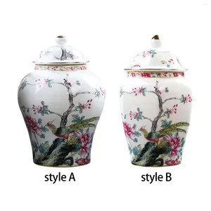 Вазы керамическая имбирная банка китайского фарфорового храмового чая ваза цветочный расположение для домашнего декора