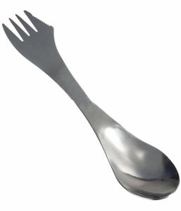 3 I 1 Rostfritt stålgaffel Spoon Spork Cutlery redskap Combo Multifunktionellt kök utomhus Picknickverktyg LX34892624753