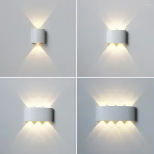 Wall Lamp Outdoor Waterproof Lamps LED Up Down Light White Black Aluminum IP65 Indoor Exterior Sconce