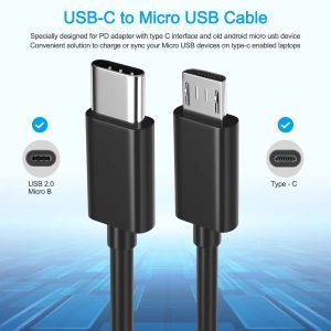 USB C till Micro USB-kabel för Samsung, Redmi, HTC, LG, Moto, Xbox-One PS4 Controller, Fire Tablets, TV Stick USBC Adapter laddningssladd