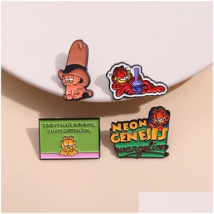 Accessori cartoni animati lunedì Spettatura gatta Film Cute Giochi Pins Hard smalta raccolta battitori per battitore per cappello da cappello.