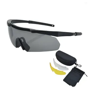 Наружные очки 2024 Тактические очки CS Windper Straws Glasses HD 3 Lens Motocross мотоцикл мотоцикл