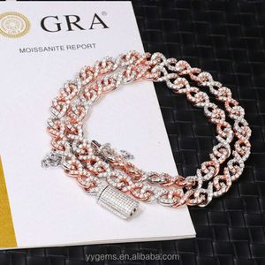 펜던트 목걸이 보석류 디자이너 목걸이 남성 무한 체인 VVS 다이아몬드 Moissnaite Gra Cuban Link S Sier Gold 도금 힙합 고급 보석 목걸이 팔찌