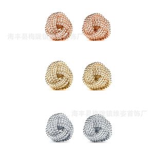 Fashion New Brand 925 Silver Plated 18k Knit Balls Brincos com pequenos Acessórios para os ouvidos de luxo de luxo de design pequeno