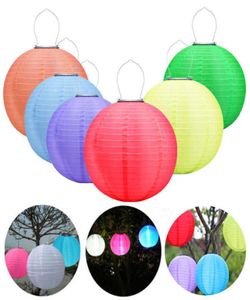 12in Waterproof LED Solar Cloth Chinese Lantern Outdoors Festival Garden Dekoration Hanging Lamp Wedding Supplies Nytt år 2022 Q01739710