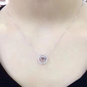 Handmade Heart Love pendant Real 925 Sterling silver AAAAA zircon Wedding Pendants with necklace for Women Party Jewelry Qssee