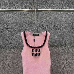 Two Piece Dress Mm24 Heavy Industry Water Diamond Letter Simplified Casual Versatile Knitted Tank Top