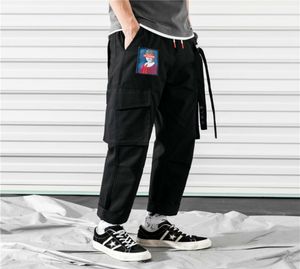 ZK 2019 Pockets Cargo Spodnie Harem Męskie swobodne joggery workowate wstążki taktyczne spodnie HARAJUKU Streetwear Hip Hop Pants Men Q1904277914199