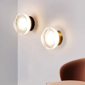 Lampa ścienna hiszpańska designer kreatywna szklana led prosta luksusowe oświetlenie przejście do tła sypialnia sypialnia nocna dekoracyjne kinkiety