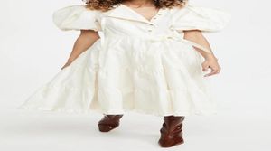 Французская юбка для торта в стиле корт круглый пузырьковый рукав с высокой талией средней длины платья9568935